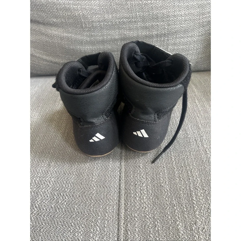 Adidas HVC 2 Youth Wrestling Shoes Size 3 AQ3325 Boxing MMA Hi Top Leather Mat